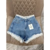 Quần short jean nữ lưng cao REN-MS014 chất denim viền tua, giảm giá 139k 6