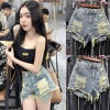Quần short jean nữ lưng cao, túi lộ, rách siêu hack dáng - 129k