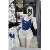 Quần short jean nữ trắng rách đùi lai tua cạp lưng cao hotgirl thời trang 139k 3