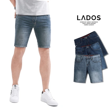 Quần short jeans nam cao cấp LADOS-14.141 vải dày không bay màu, năng động, dễ phối đồ - giá 209.000