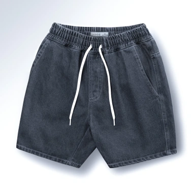 Quần short jeans nam LADOS 4.104 lưng thun cao cấp, dây rút, trẻ trung thời trang - 199k 2