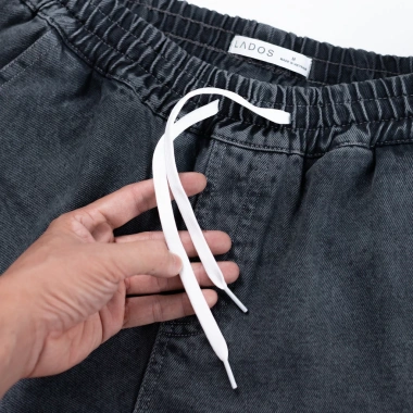Quần short jeans nam LADOS 4.104 lưng thun cao cấp, dây rút, trẻ trung thời trang - 199k 7