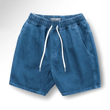 Quần short jeans nam LADOS 4.104 lưng thun cao cấp, dây rút, trẻ trung thời trang - 199k 9