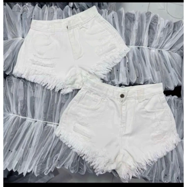 Quần short jeans nữ 2 màu, kiểu rách, tua rua, cạp cao, siêu thoải mái, chỉ 129k