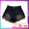 Quần Short Jeans Nữ Màu Đậm Tua Rua Lưng Cao - Giá 129k, Siêu Thoải Mái