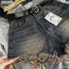 Quần Short Jeans Nữ Màu Đậm Tua Rua Lưng Cao - Giá 129k, Siêu Thoải Mái 2