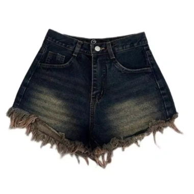 Quần Short Jeans Nữ Màu Đậm Tua Rua Lưng Cao - Giá 129k, Siêu Thoải Mái 5
