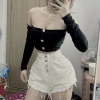 Quần short jeans nữ rách 4 nút lưng cao - Giá ưu đãi 129,000₫ 10
