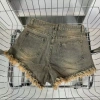 Quần Short Jeans Nữ Trơn Bụi Tua Lưng Cao Giá Rẻ 129k - Phong Cách Mùa Hè 2