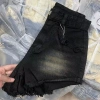 Quần Short Jeans Nữ Xám Khói Đen Túi Viền Tua Rua Cạp Lưng Tôn Dáng 129.000VND 3