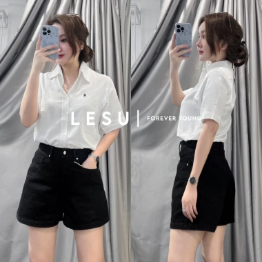 Quần Short Jeans Trơn Basic Thêu Ngựa PL - Ảnh Tự Chụp Giá Ưu Đãi 310.000 VNĐ 10 Quần Short Jeans Trơn Basic Thêu Ngựa PL - Ảnh Tự Chụp Giá Ưu Đãi 310.000 VNĐ 10