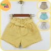 Quần short kaki bé gái ONE BEE lưng thun thắt nơ – chất mềm mát, form xinh