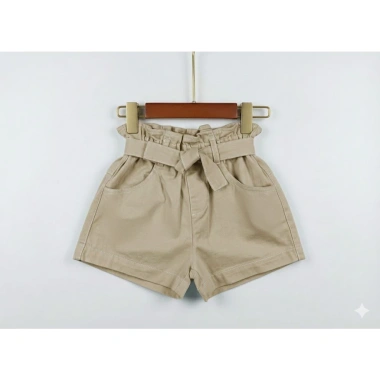 Quần short kaki bé gái ONE BEE lưng thun thắt nơ – chất mềm mát, form xinh 2