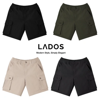 Quần short kaki nam LADOS-4.176, túi hộp, gài nút, lưng chun co giãn, trẻ trung, thoải mái - giá chỉ 244.000₫