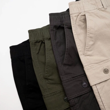 Quần short kaki nam LADOS-4.176, túi hộp, gài nút, lưng chun co giãn, trẻ trung, thoải mái - giá chỉ 244.000₫