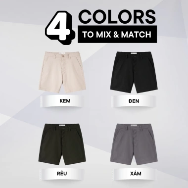 Quần Short Kaki Nam LADOS-4.195 - Chất lụa cao cấp, mềm mịn, form regular, chuẩn size, đẹp mát, dễ phối 2