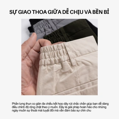 Quần Short Kaki Nam LADOS-4.195 - Chất lụa cao cấp, mềm mịn, form regular, chuẩn size, đẹp mát, dễ phối 3