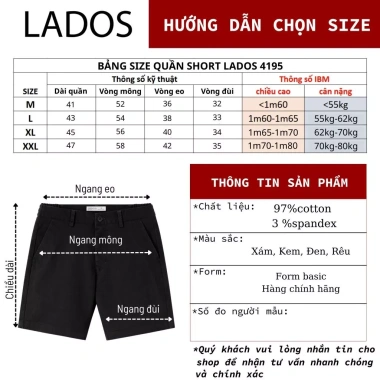 Quần Short Kaki Nam LADOS-4.195 - Chất lụa cao cấp, mềm mịn, form regular, chuẩn size, đẹp mát, dễ phối 9
