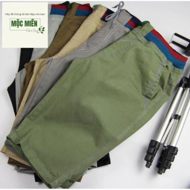 Quần short kaki nam lưng thun, chất siêu mềm mịn, dây rút, Freeship Extra giá 58k