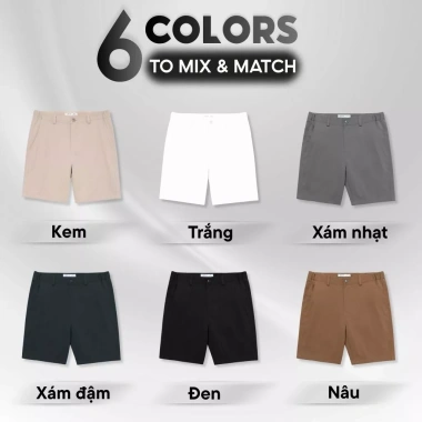 Quần short kaki nam trơn co giãn LADOS-74.134 phong cách trẻ trung, dễ phối đồ 2