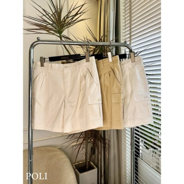 Quần short kaki thun co giản hai túi POLI MAN phối sơ mi form rộng, giá chỉ 520.000 6