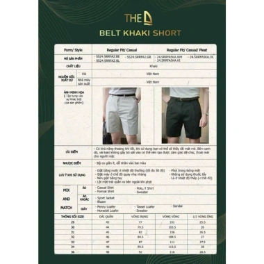 Quần Short Khaki Nam Regular 33.215 - Chất Liệu Cao Cấp, Thoáng Khí, Sidetab - Giá 438.000₫ (Giá Gốc 569.400₫)