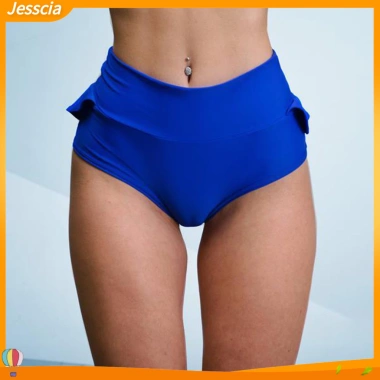 Quần short mini xù cạp cao co giãn thời trang nữ - Đồ chạy bộ thoải mái