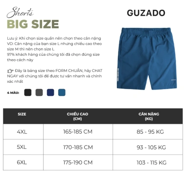 Quần Short Nam Cạp Chun Bigsize Vải Mềm, Form Rộng, Thoải Mái Vận Động GUZADO GSR07 3 Quần Short Nam Cạp Chun Bigsize Vải Mềm, Form Rộng, Thoải Mái Vận Động GUZADO GSR07 3