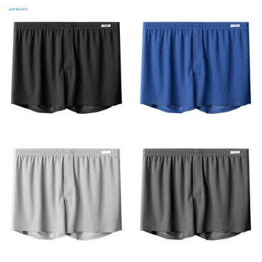 Quần Short Nam Ice Silk Thoáng Khí Mùa Hè, Băng Lụa Mềm Mại, Co Giãn, Eo Thường, Đầu Gối Trơn, Homewear Bãi Biển 289k 6