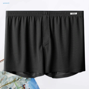 Quần Short Nam Ice Silk Thoáng Khí Mùa Hè, Băng Lụa Mềm Mại, Co Giãn, Eo Thường, Đầu Gối Trơn, Homewear Bãi Biển 289k 8