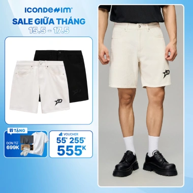 Quần short nam ICONDENIM Denim Cotton Star Form Loose trẻ trung, giá 404.000đ Quần short nam ICONDENIM Denim Cotton Star Form Loose trẻ trung, giá 404.000đ