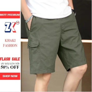 Quần short nam kaki cotton mềm mịn dày dặn, thoải mái, phong cách thể thao, giảm giá 125.000₫