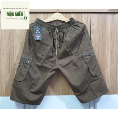 Quần short nam kaki lụa cong, lưng thun co giãn, túi hộp, khóa kéo, size 50-90kg - Giá ưu đãi 84.000₫ 4