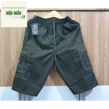 Quần short nam kaki lụa cong, lưng thun co giãn, túi hộp, khóa kéo, size 50-90kg - Giá ưu đãi 84.000₫ 5