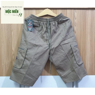 Quần short nam kaki lụa cong, lưng thun co giãn, túi hộp, khóa kéo, size 50-90kg - Giá ưu đãi 84.000₫ 6