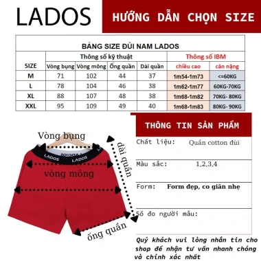 Quần short nam LADOS-24.095 đùi thun dày dặn, 100% cotton, túi lưng co giãn, 80.000₫ 7