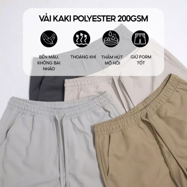 Quần short nam LADOS-4.182 chất kaki lạnh, thêu logo, form trẻ trung, dễ phối đồ 3