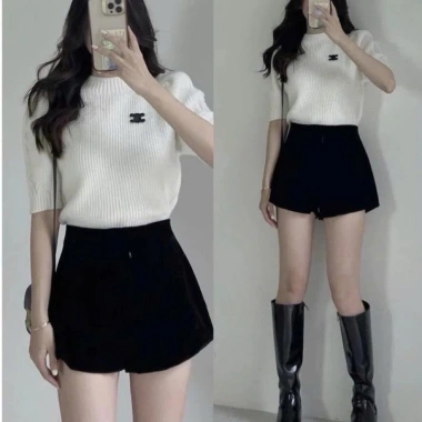 Quần Short Nhung Cạp Cao Nữ - Dễ Phối Đồ Cho Mặc Đi Chơi, Noel, Tết