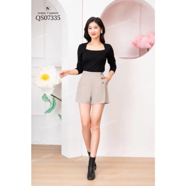 Quần short nữ 2 lớp vải Đũi xước nhật, co giãn nhẹ, cao cấp dày dặn, 320.000đ QS7.355 4