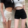 Quần short nữ lưng cao denim co giãn 2 màu đen trắng thời trang Hàn Quốc giá 126k 4