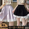 Quần short nữ màu tím eo cao, ren viền khâu, ống rộng - Giá chỉ 196.560 VND 3