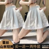 Quần short nữ màu tím eo cao, ren viền khâu, ống rộng - Giá chỉ 196.560 VND 4