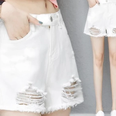 Quần short nữ rách Quảng Châu - Thiết kế cá tính, giá chỉ 138k, giảm 18% 5