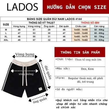 Quần short thể thao nam LADOS-4.144 sọc sườn thun tổ ong, năng động, chỉ 139.000₫ 6