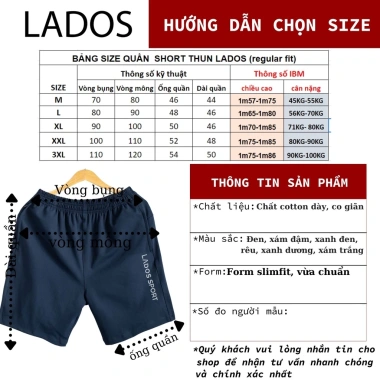 Quần short thun nam LADOS 4.060 - Thể thao, túi tiện, mặc ở nhà, chơi, giá chỉ 117.000 VNĐ 2