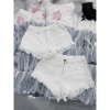 Quần shorts jean nữ trắng trơn, túa rua lưng cao, giá chỉ 129.000 VNĐ