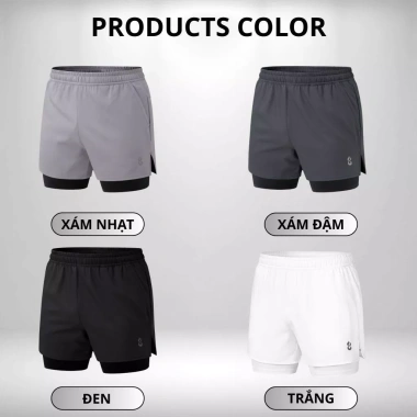 Quần Shorts Thể Thao Chạy Bộ LADOS-4.202 2 Lớp - Lót Thun, Bảo Hộ Tuyệt Đối, 135k 2