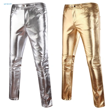 Quần skinny nam giả da màu trơn – phong cách câu lạc bộ xe máy, thoải mái, giảm 20%