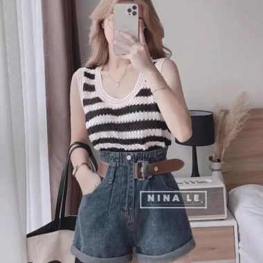 Quần sooc bò da chun, eo bo gấp gấu - Siêu thoải mái, giảm giá 310.500đ 5