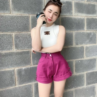 Quần Sooc Bò Vấn Gấu Chun Eo Màu Sắc Nữ Trẻ Thời Trang Giá Ưu Đãi 110.200 VND 3